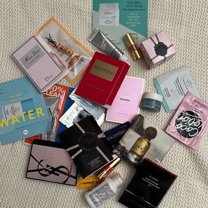 Skincare, makeup, and fragrance samples